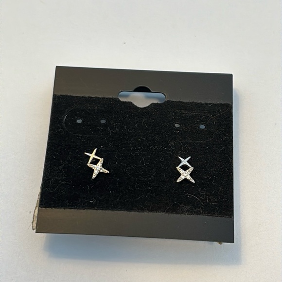 Silver plated earrings x designs - Picture 4 of 4